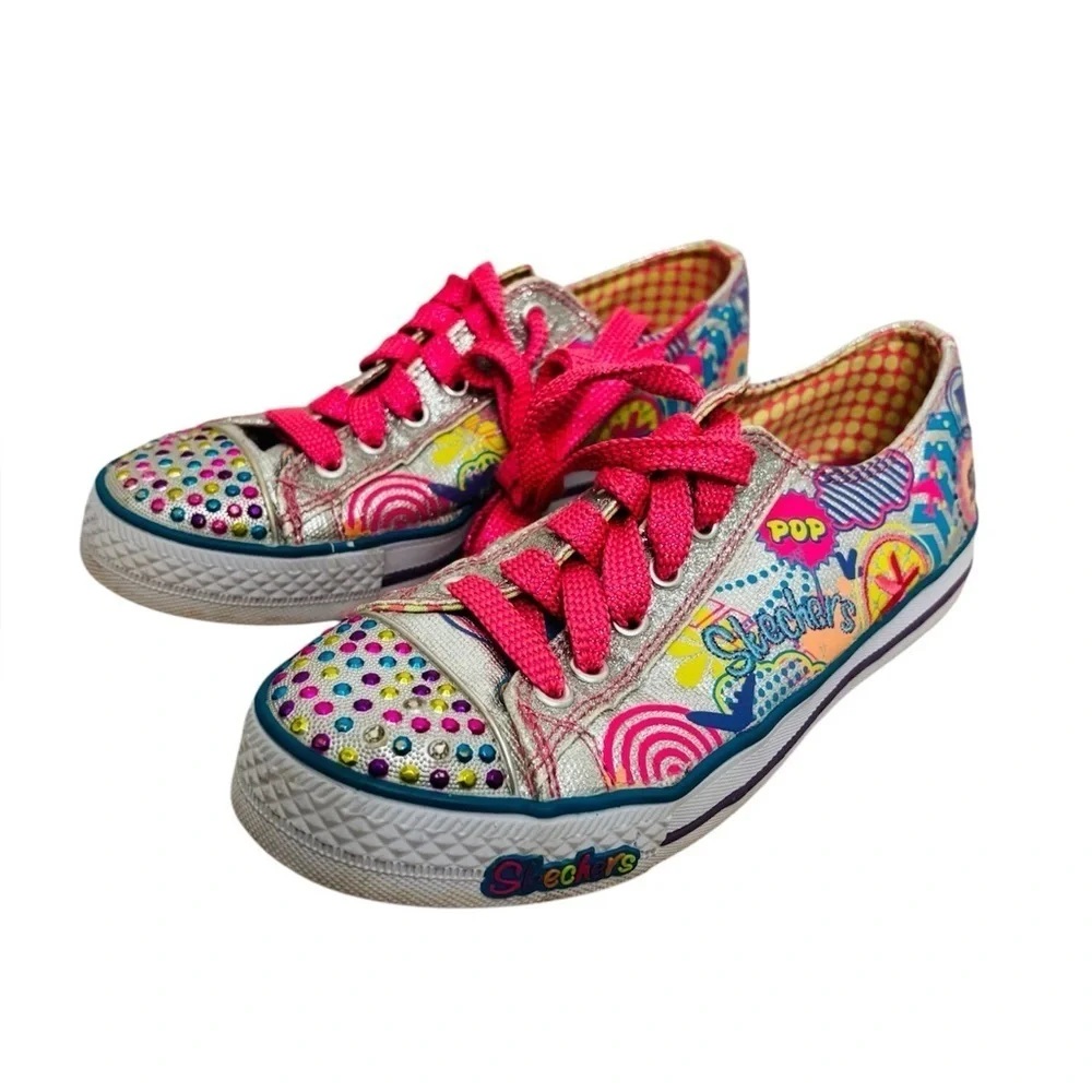 Skechers Kids' Colorful Light up Shoes - Pink and Multicolor
